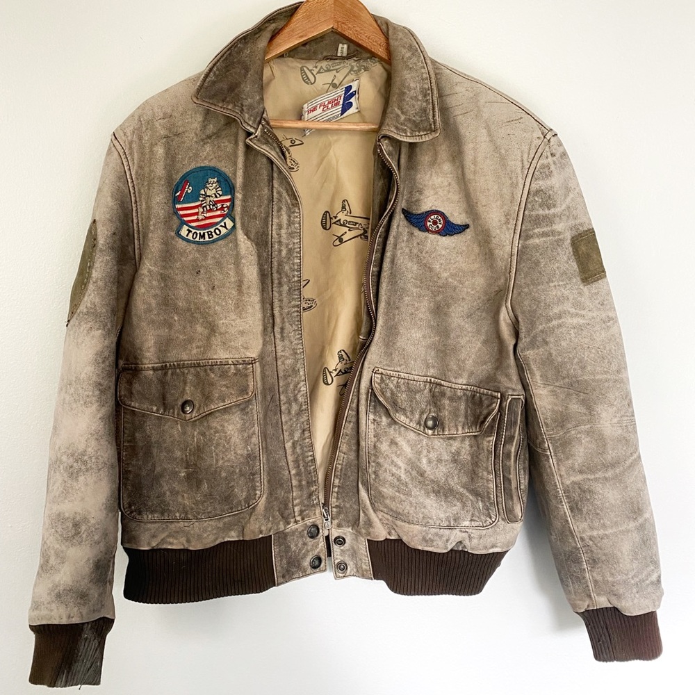 Vintage ‘The Flight Club’ leather bomber